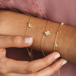 Elegante armband met klaver en zirkonen