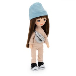 Soft Toy, Sweet Sisters - Sophie i en beige træningsdragt + bonustilbehør sæt (35 cm)