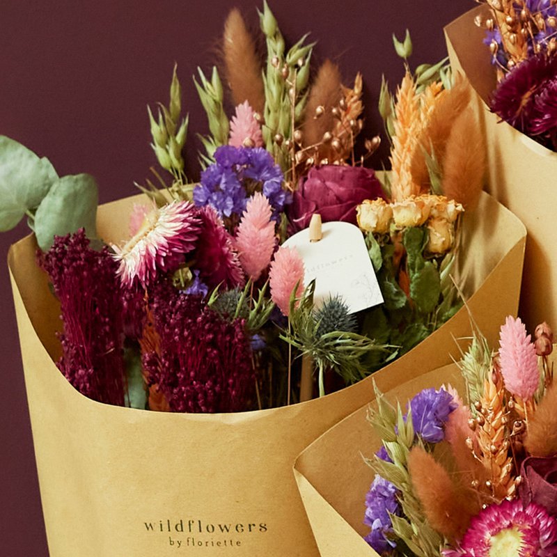 Tørrede blomster - feltbuket - Bourgogne