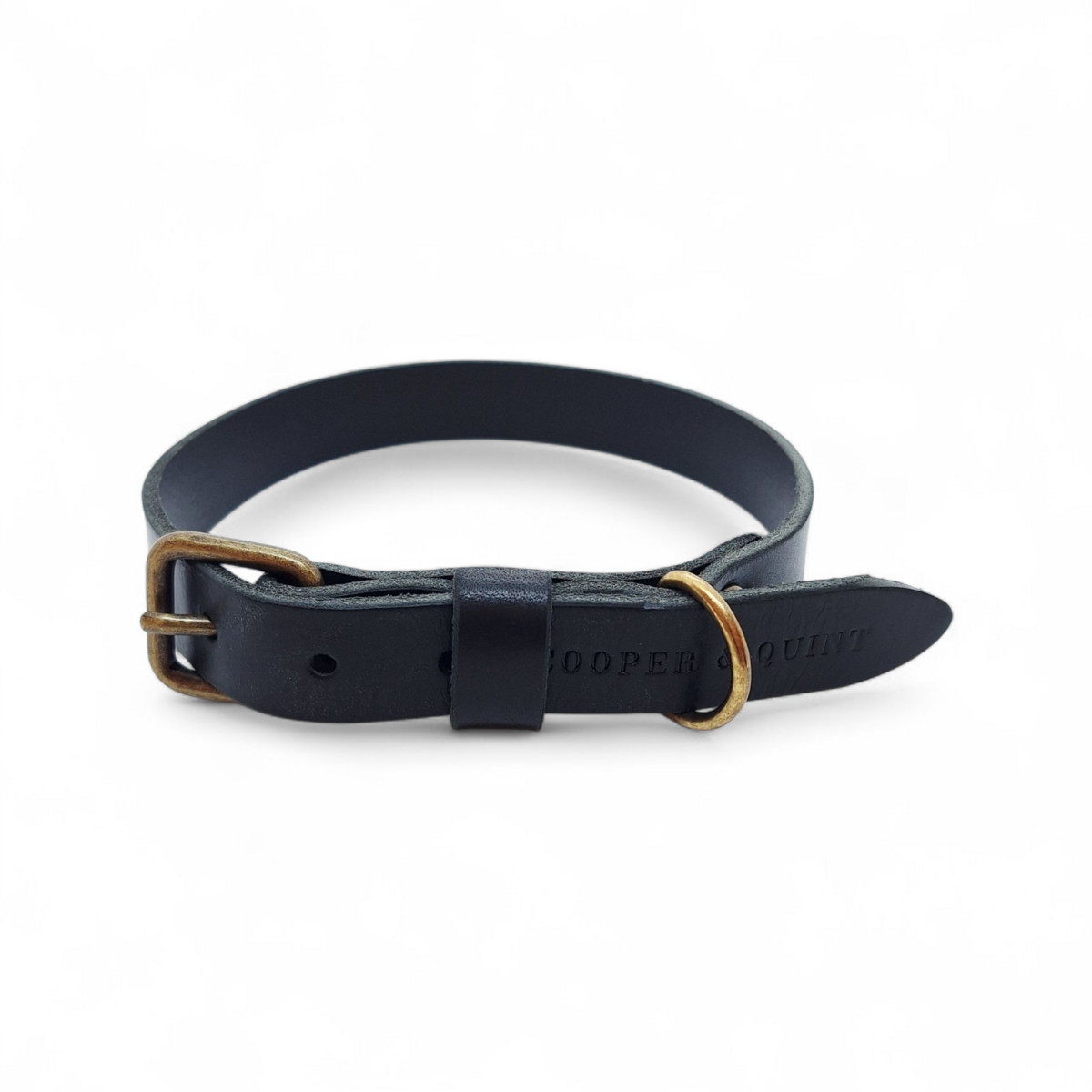 No Fus Collar Dog Leather Nero