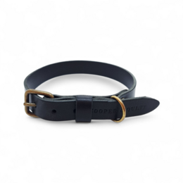 No Fus Collar Dog Leather Nero