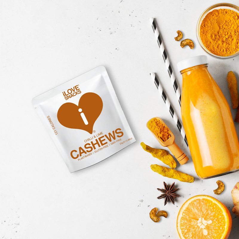 iLOVE SNACKS Chili & Lime Cashewnødder 22g