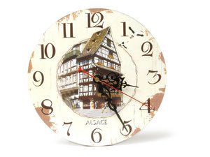 Wanduhr aus Holz 'Alsace' , Ø 24cm