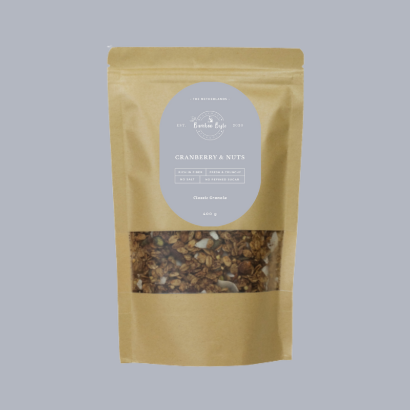 Granola ai mirtilli rossi e noci