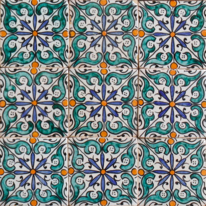 Hand painted tile Hudah