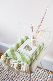 Filip Wool Green Soft Lightweight Pure Norwegian Wool Blanket