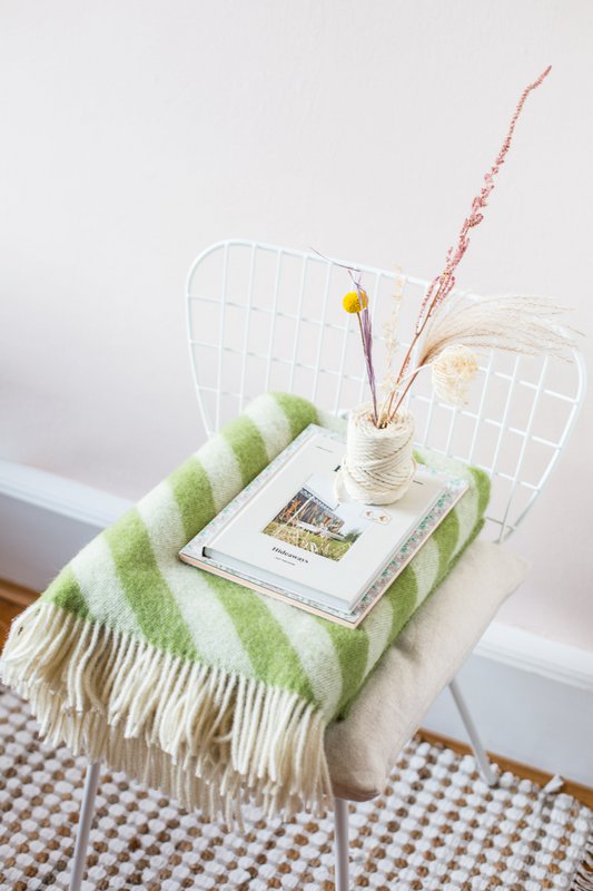 Filip Wool Green Soft Lightweight Pure Norwegian Wool Blanket
