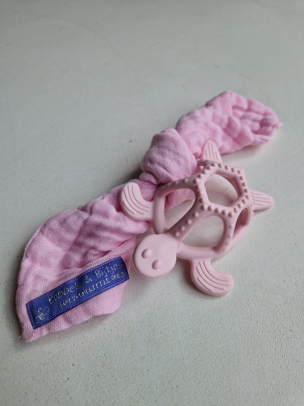Skildpaddebidring pink med pink klud