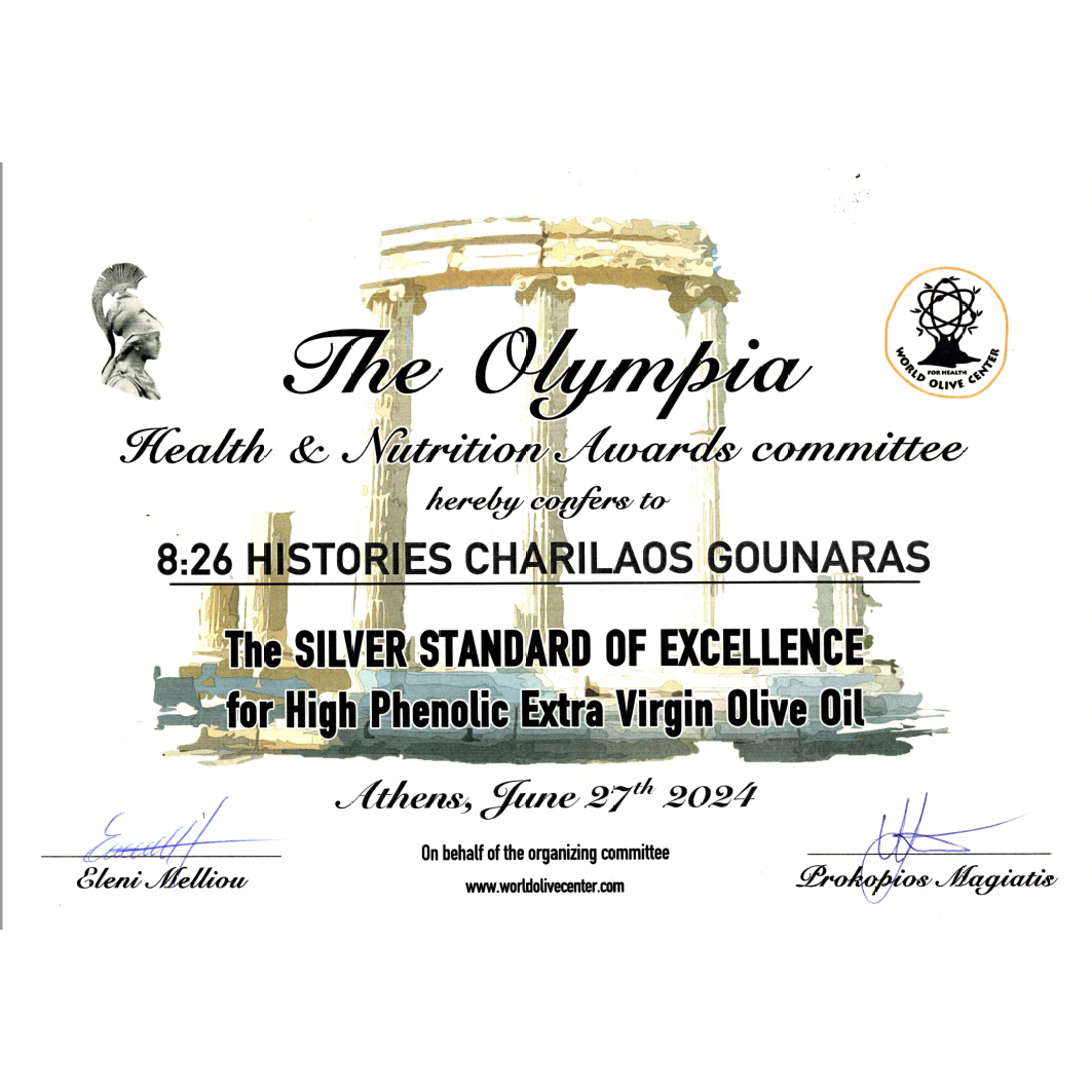 8:26 Histories Organic Extra Virgin Olive Oil 500ml tin Premium Single Edition