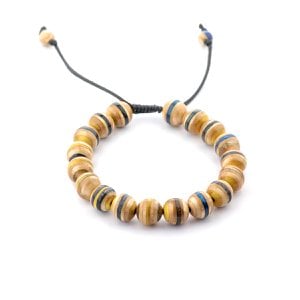Armband aus recycelten Skateboards, Gelb, Unisex, 10 mm Perlen