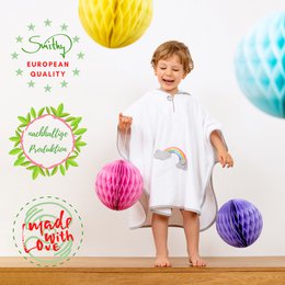 Poncho da bagno arcobaleno, bianco