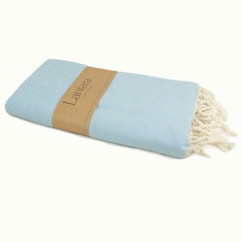 Ręcznik Hammam Fouta Waffle - Jasnoniebieski - 100x200cm
