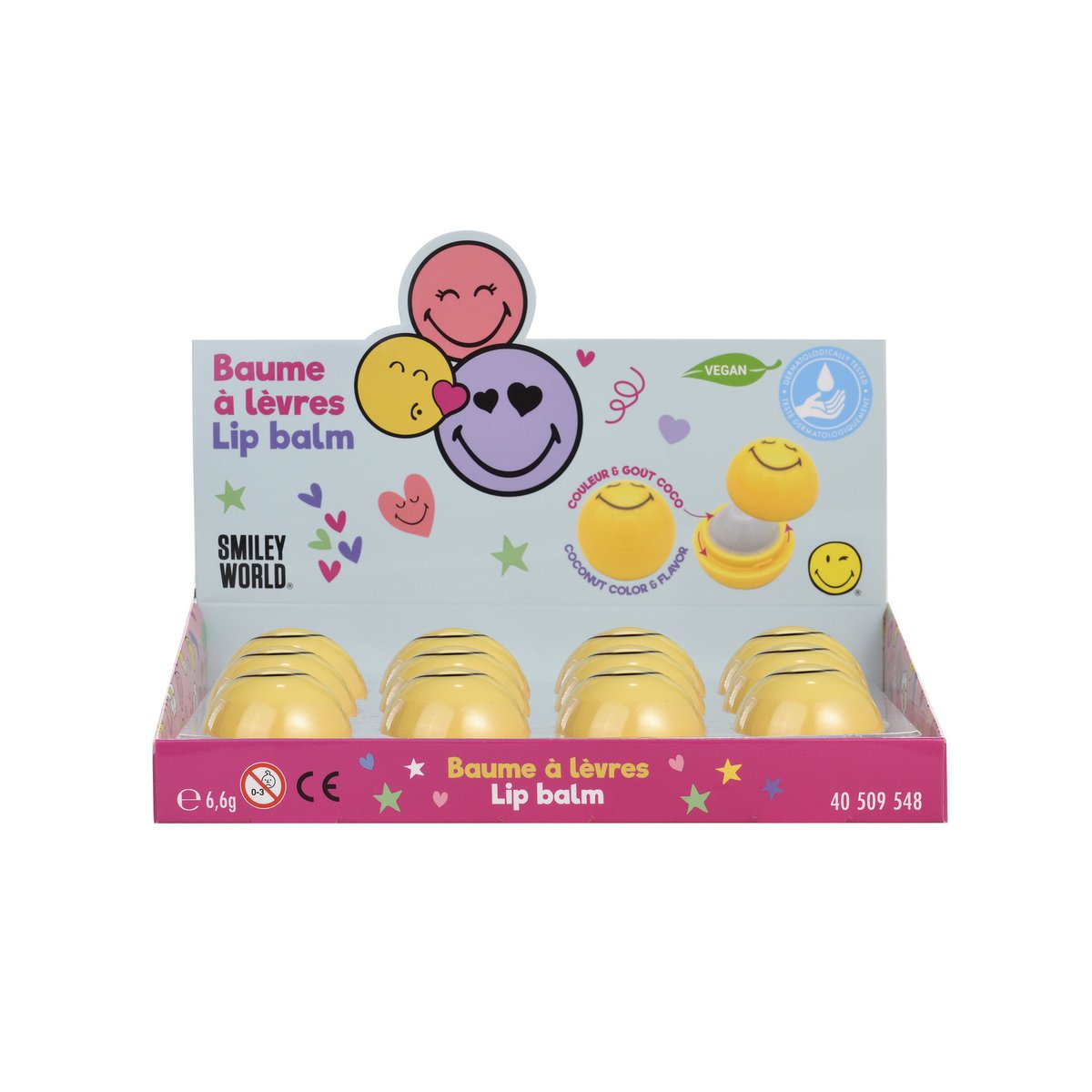 Smiley, Baume à Lèvres, Soin des Lèvres, Parfumés, Goûts, Noix de Coco, Hydratation, Enfants, Vegan, 7g, TAKE CARE