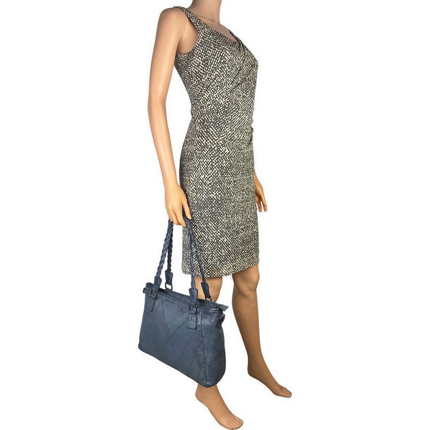 Sacs de dames Arrigo - Sac à bandoulière et sac à main en cuir lavé en bleu