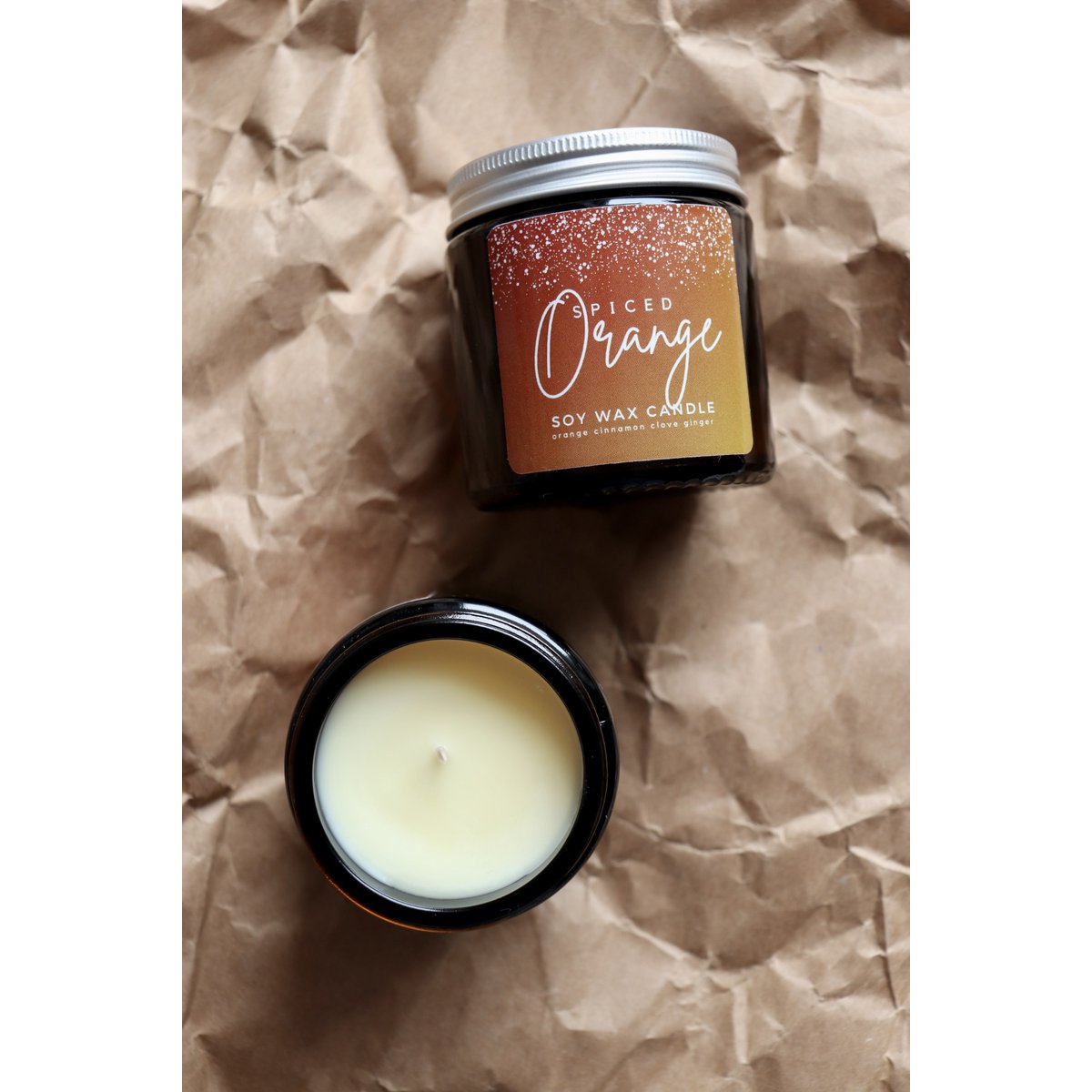 Spiced orange, natural soy wax candle with essential oils