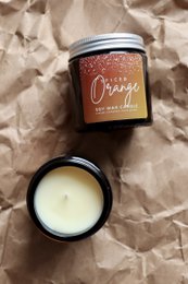 Spiced orange, natural soy wax candle with essential oils