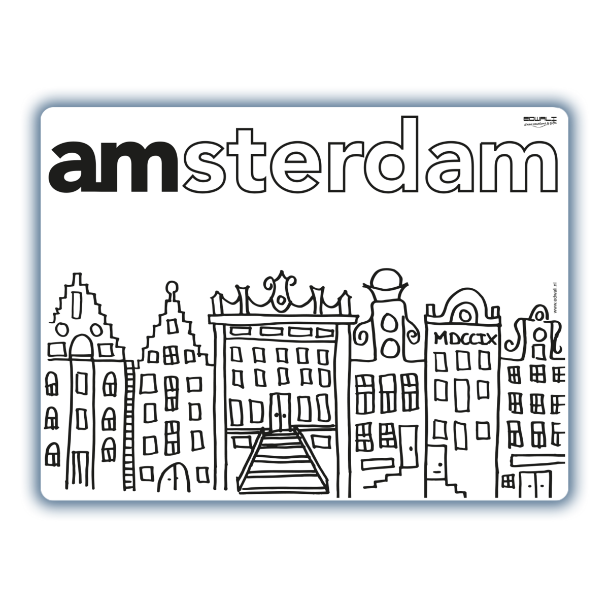 Wielokolorowa podkładka Holland domy amsterdam