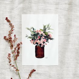 Postal - Ramo de Hortensias
