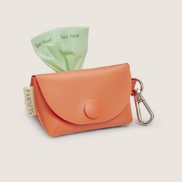 Vegan Leather Poop bag holder Bo - Coral
