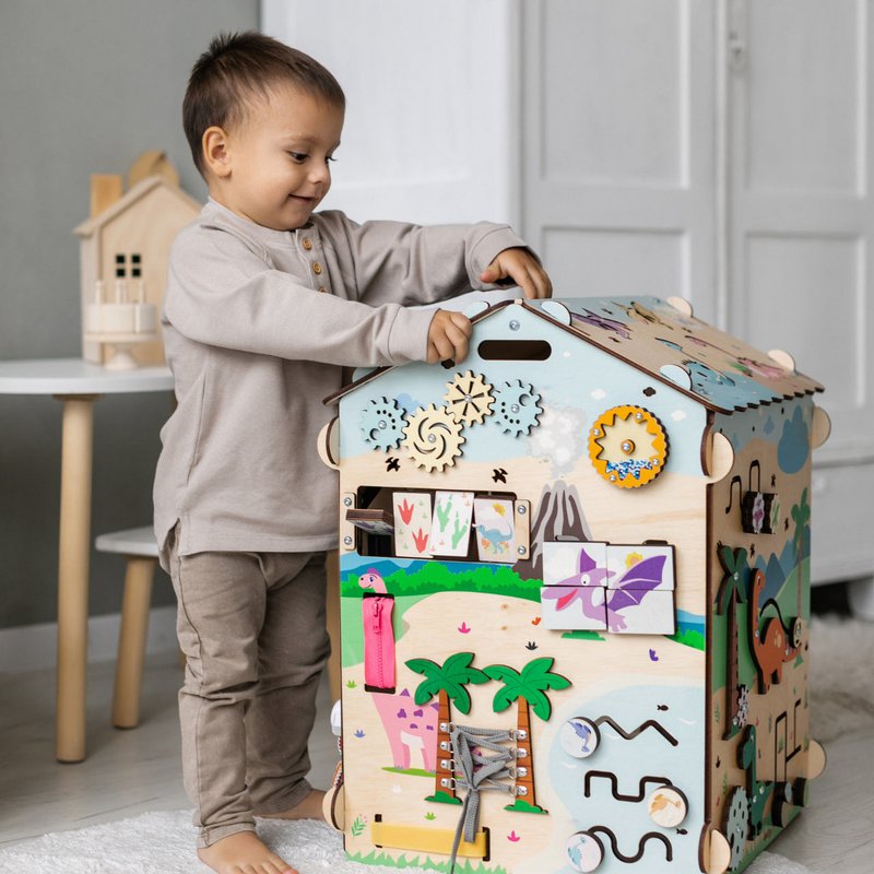 Busyboard Spielhaus DINO mit Beleuchtung