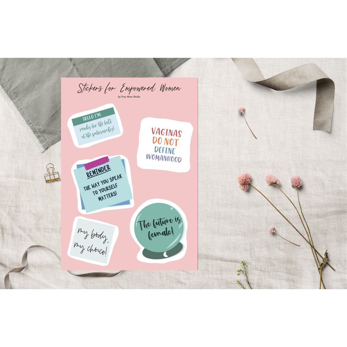 Sticker-Sheet for Empowered Women - Feminist Stickers