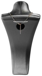 Bust, PU covered, shiny, 32.5 x 16 x 8.5 cm, gray
