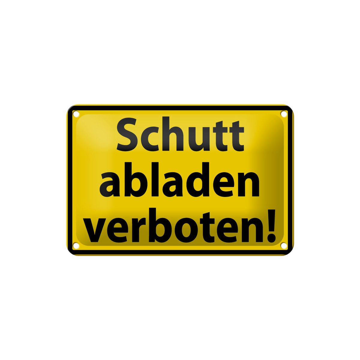 Tin sign warning sign 18x12cm dumping rubble forbidden decoration
