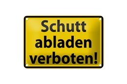 Tin sign warning sign 18x12cm dumping rubble forbidden decoration