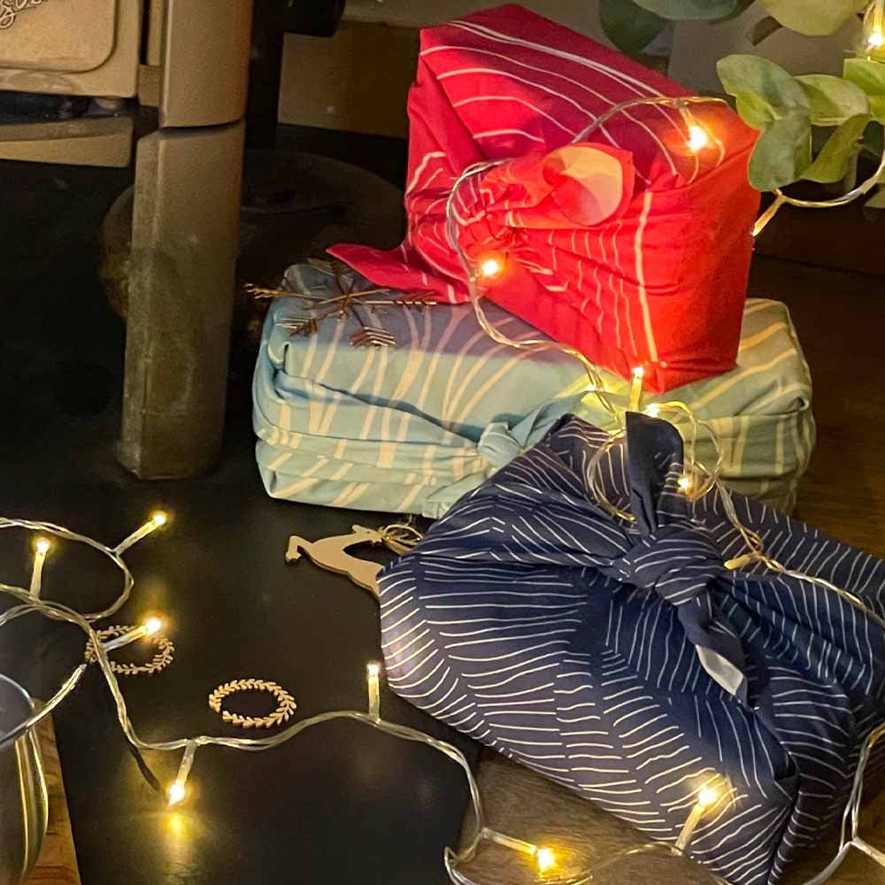 4 XL Furoshikis in organic cotton 65 cm x 65 cm