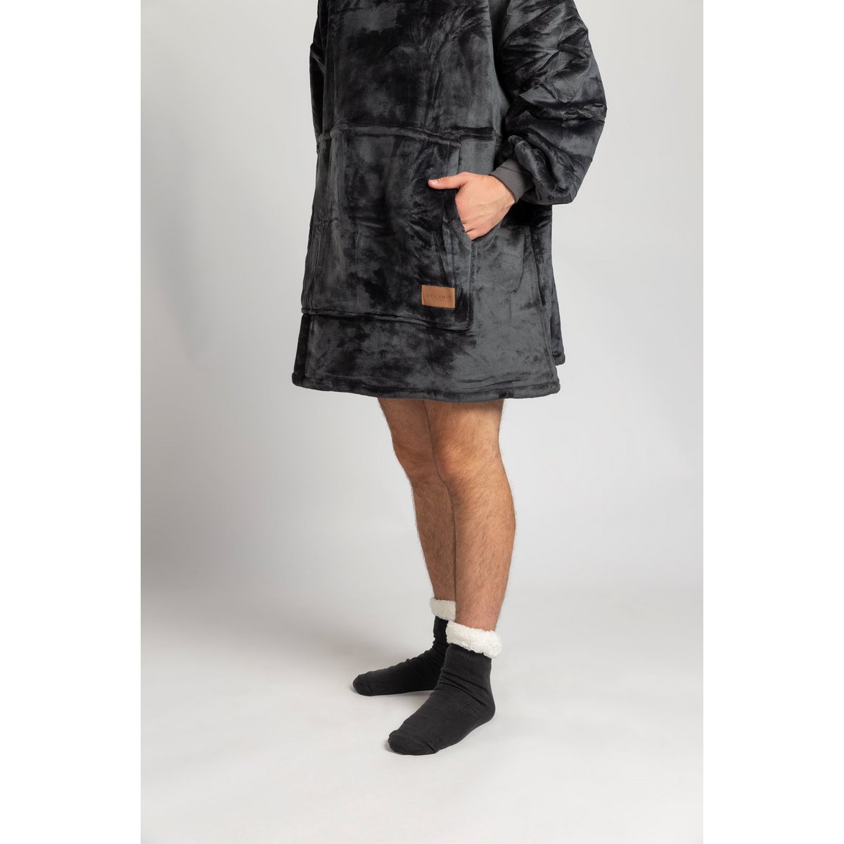Vitapur - Couverture à capuche + chaussettes - Gris