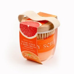 A grapefruit and orange-scented body scrub in a 150g container. The scrub features a vibrant orange color and a textured surface, indicating it likely contains exfoliating particles or ingredients.