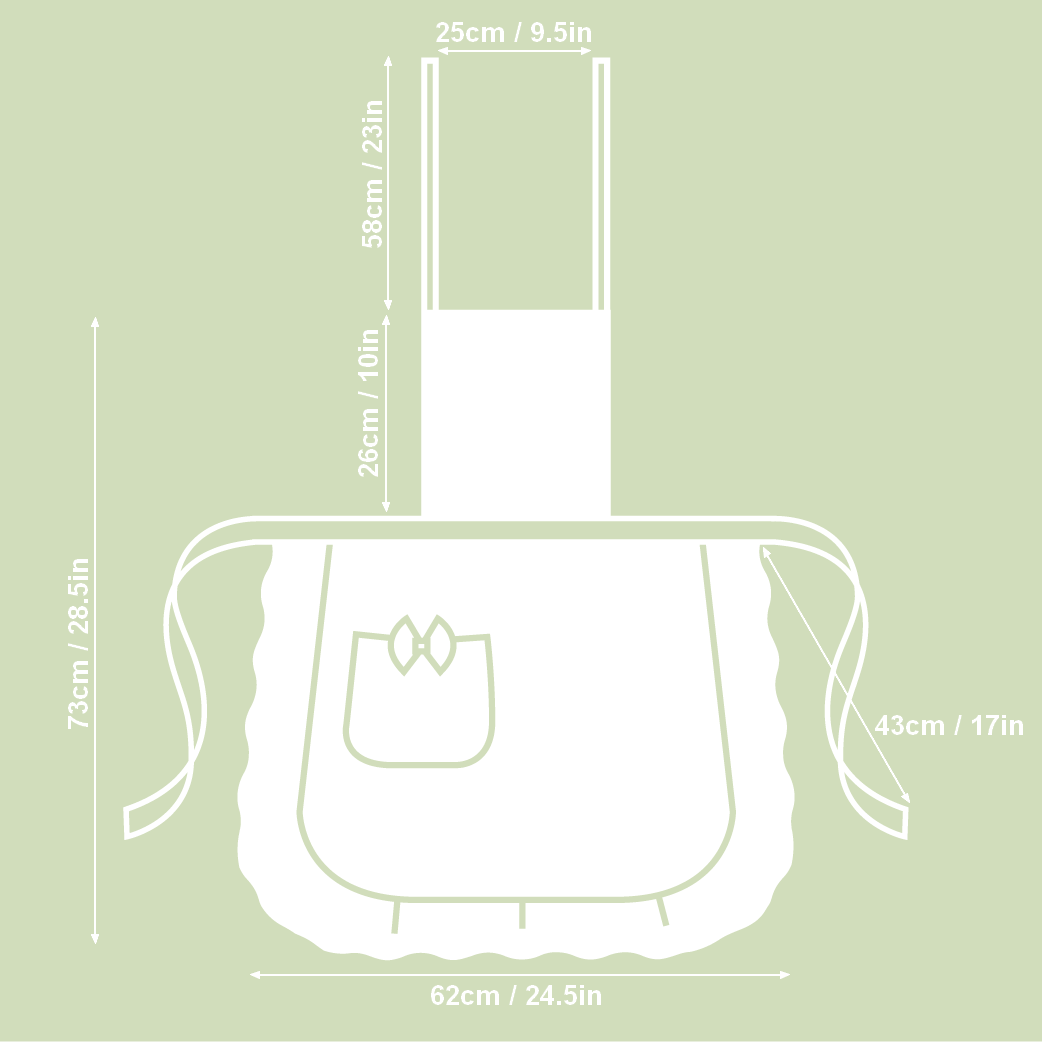 Ladies' Apron with Ruffles, Poly-cotton Mix, Printed | Botanico