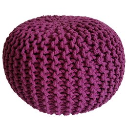 Knitted stool pouf Ø 45 H 30 cm cm seat pouf knitted floor cushion