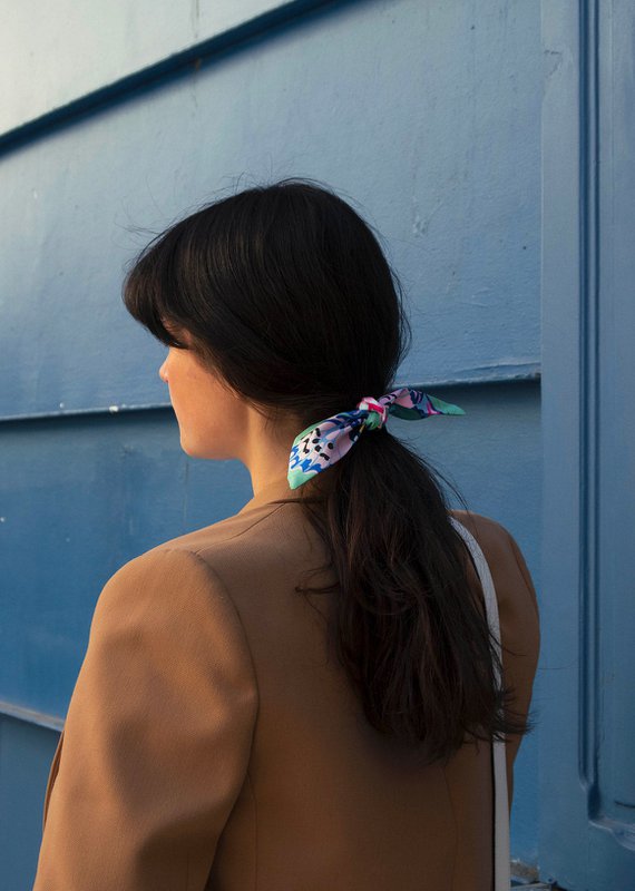 Foulard ruban Virginie Riou "Le petit papillon"