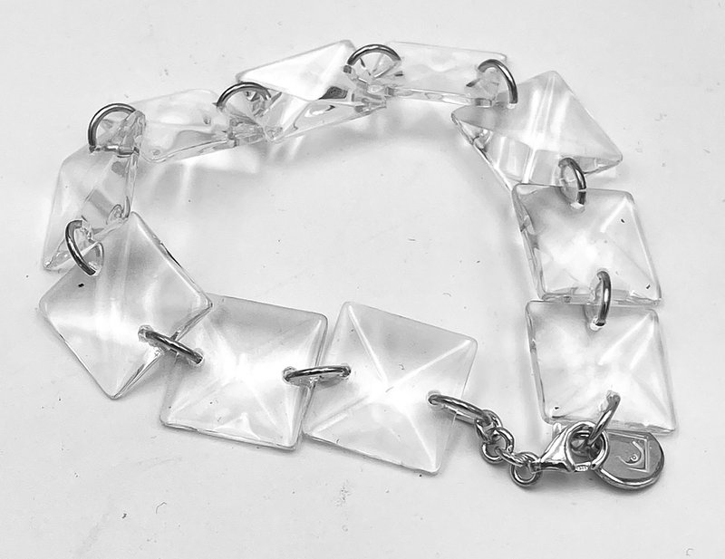 Bracciale in cristallo quadrato