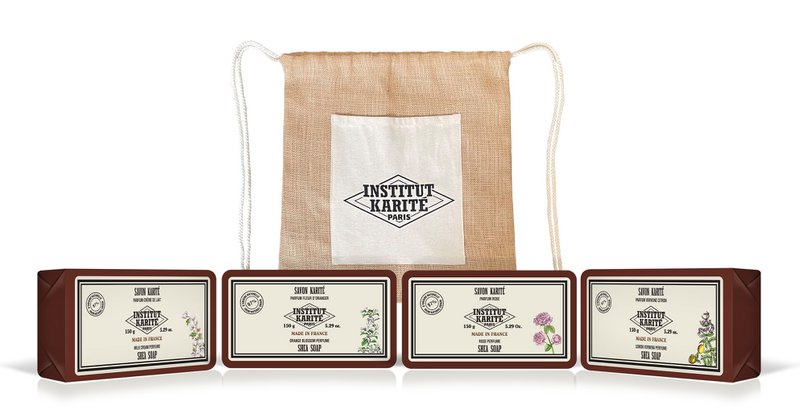 Jute Backpack – 4 Vintage 150G Soaps (Milk Cream, Verbena, Rose, Orange Blossom)