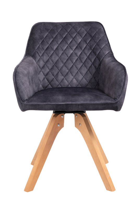 Armchair vintage velvet velor, black