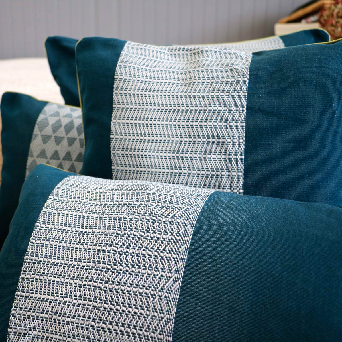 Ami H'Yut blue decorative cushion cover