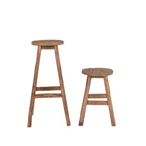 Vintage barstool teak - round - 4 legs