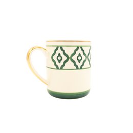 Kaffeetasse/Coffee-Mug Modell Dackel aus Keramik, handbemalt mit Dackelmotiv, Goldrand und gold belegtem Griff 250 ml. Tasseninhalt in den Farben rot, grün und blau erhältlich