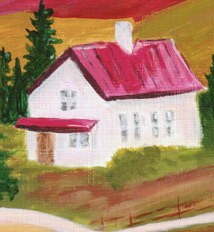 Dream House – A4 kunsttryk af originalt akrylmaleri