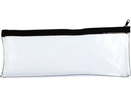 Trousse Kangaro transparente 125x330mm, fermeture éclair noire