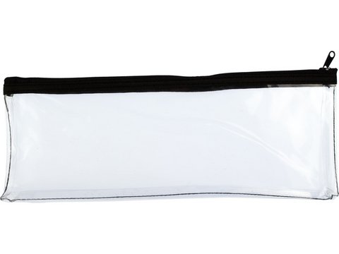 Pencil case Kangaro transparent 125x330mm, black zipper