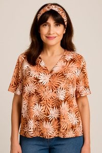 V -collar tunic - Simple Multico elegance