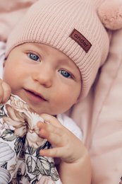 Czapka dziecięca TEDDY - 100% wełna merino - różowy