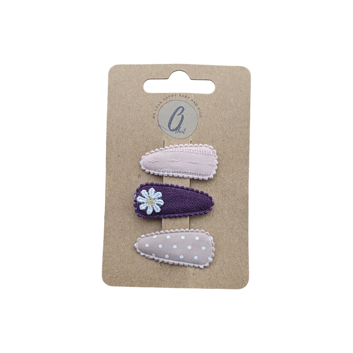 Baby hair clips nude. Nude/purple/dots (3 pcs per card) OK 3777