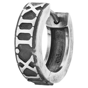 Single Creole 925/- Sterling Silber matt oxidiert