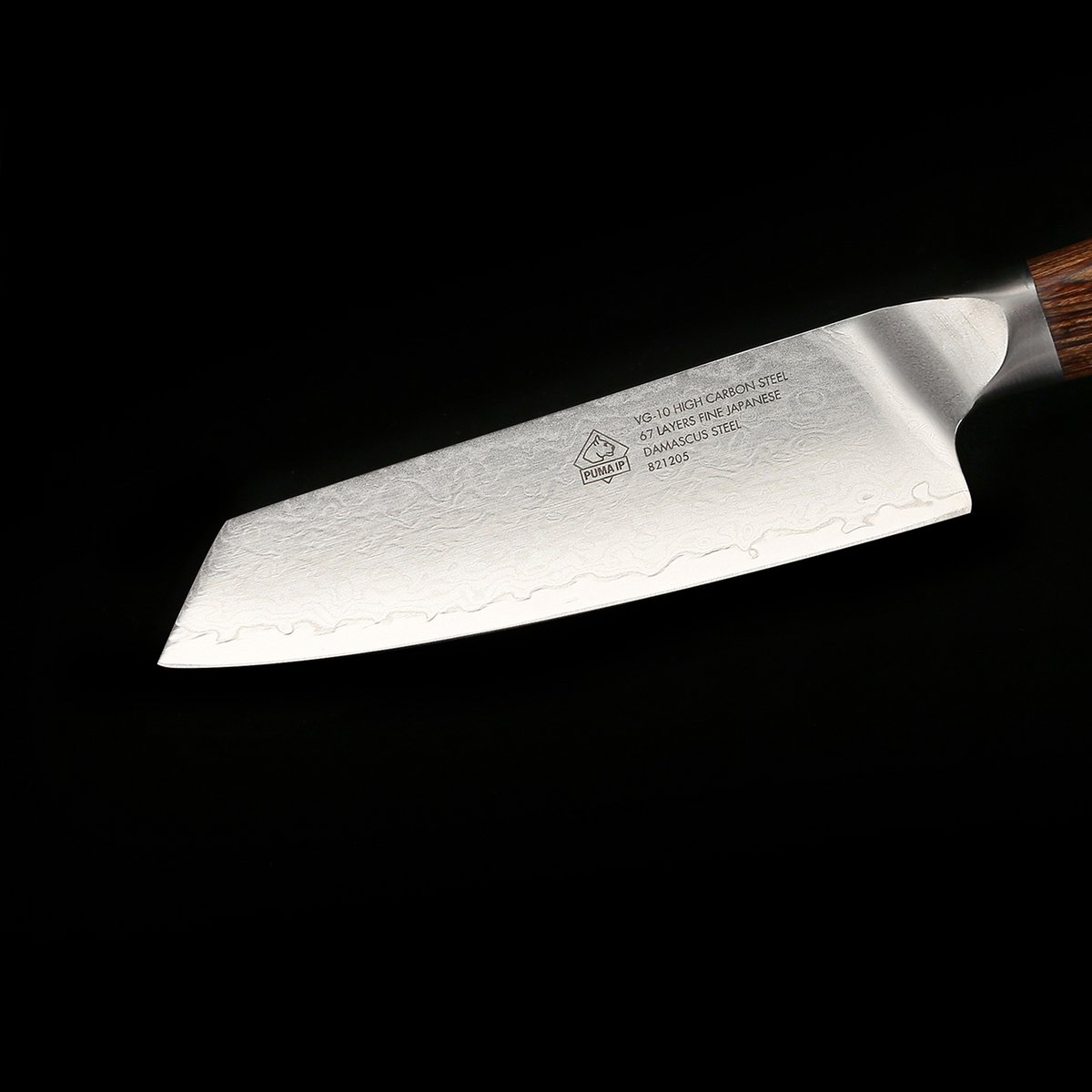 PUMA IP 5.5” Santokumesser, aus Japanischem VG-10 Damaststahl mit Griff aus Nussbaum-Pakkaholz