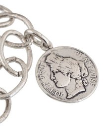 Sølv Big Coin kædearmbånd