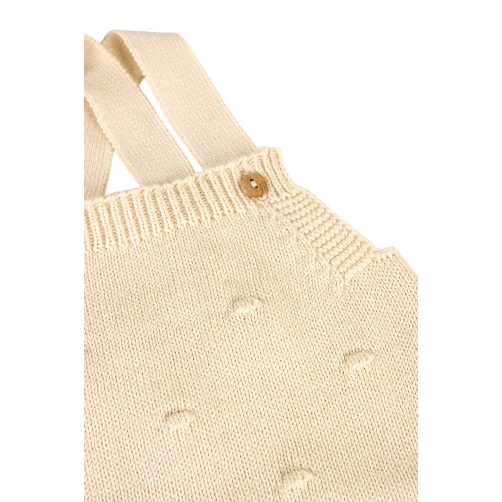 Baby Boy Textured Knit Romper i Ecru